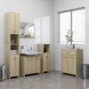 Juego De Muebles De Baño 4 Uds Madera Ingeniería Roble Sonoma Vidaxl