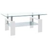 Mesa De Centro Vidrio Templado Blanco Transparente 95x55x40 Cm Vidaxl