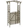 Pérgola Con Puerta Madera Maciza De Abeto Gris 116x40x204 Cm Vidaxl