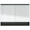 Armario De Baño Con Espejo Mdf Negro Brillante 80x15x60 Cm Vidaxl