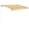 Toldo Automático Led Sensor De Viento Amarillo Blanco 350x250cm Vidaxl