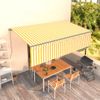 Toldo Retráctil Manual Con Persiana 5x3 M Amarillo Y Blanco Vidaxl