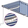 Toldo Manual Retráctil Con Persiana Y Leds 5x3 M Azul Y Blanco Vidaxl