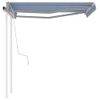 Toldo Manual Retráctil Con Led Azul Y Blanco 3x2,5 M Vidaxl