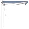 Toldo Manual Retráctil Con Led Azul Y Blanco 3x2,5 M Vidaxl