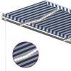 Toldo Manual Retráctil Con Led Azul Y Blanco 3x2,5 M Vidaxl