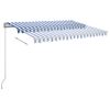 Toldo Automático Led Sensor De Viento Azul Y Blanco 3,5x2,5 M Vidaxl