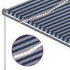 Toldo Automático Led Sensor De Viento Azul Y Blanco 3,5x2,5 M Vidaxl