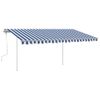 Toldo Manual Retráctil Con Led Azul Y Blanco 4x3 M Vidaxl