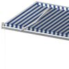 Toldo Manual Retráctil Con Postes Azul Y Blanco 6x3 M Vidaxl