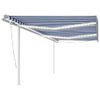 Toldo Automático Led Sensor De Viento Azul Y Blanco 6x3 M Vidaxl