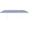 Toldo Automático Led Sensor De Viento Azul Y Blanco 6x3 M Vidaxl