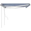 Toldo Manual Retráctil Con Led Azul Y Blanco 4x3,5 M Vidaxl