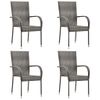 Set De Muebles De Comedor De Jardín 5 Piezas De Ratán Gris Vidaxl