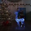Adorno de reno de Navidad acrílico azul 140 LEDs 120 cm vidaXL