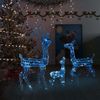 Familia De Renos De Navidad Acrílico 300 Leds Azules Vidaxl