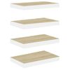 Estantes Flotantes Pared 4 Uds Mdf Roble Y Blanco 50x23x3,8 Cm Vidaxl