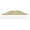  Estante flotante pared 2 uds blanco y roble MDF 90x23,5x3,8 cm vidaXL