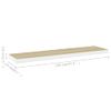 Estante Flotante Pared 4 Uds Mdf Roble Y Blanco 120x23,5x3,8 Cm Vidaxl