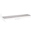 Estante Flotante Pared 4 Uds Mdf Gris Hormigón 120x23,5x3,8 Cm Vidaxl