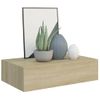 Estantes De Pared Con Cajón 2 Uds Mdf Roble 40x23,5x10 Cm Vidaxl