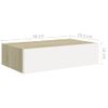 Estantes De Pared Con Cajón 2 Uds Mdf Roble/blanco 40x23,5x10cm Vidaxl