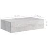 Estante De Pared Con Cajón 2 Uds Mdf Gris Hormigón 40x23,5x10cm Vidaxl