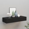 Estante Con Cajón De Pared Mdf Negro 60x23,5x10 Cm Vidaxl