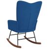 Silla Mecedora De Terciopelo Azul Vidaxl