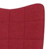 Silla Mecedora Con Reposapiés Tela Rojo Tinto Vidaxl