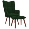 Sillón De Relax Con Taburete Terciopelo Verde Oscuro Vidaxl