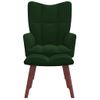 Sillón De Relax Con Taburete Terciopelo Verde Oscuro Vidaxl