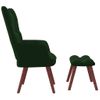 Sillón De Relax Con Taburete Terciopelo Verde Oscuro Vidaxl