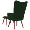 Sillón De Relax Con Taburete Terciopelo Verde Oscuro Vidaxl