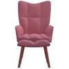 Sillón De Relax Con Taburete Terciopelo Rosa Vidaxl