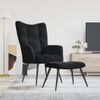 Silla De Relajación Con Reposapiés Terciopelo Negro Vidaxl