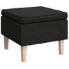 Taburete Con Patas De Madera Tapizado Tejido Negro Vidaxl