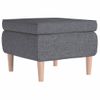 Taburete Con Patas De Madera Tapizado Tejido Gris Claro Vidaxl