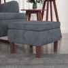 Taburete Con Patas De Madera Terciopelo Gris Oscuro Vidaxl