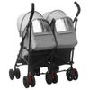 Carrito Para Gemelos De Acero Gris Claro Vidaxl