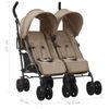 Carrito Para Gemelos De Acero Gris Taupe Vidaxl