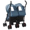 Carrito Para Gemelos De Acero Azul Marino Vidaxl