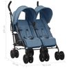 Carrito Para Gemelos De Acero Azul Marino Vidaxl