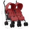 Carrito Para Gemelos De Acero Rojo Vidaxl