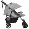 Carrito Para Gemelos De Acero Gris Claro Vidaxl