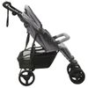 Carrito Para Gemelos De Acero Gris Claro Vidaxl