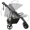 Carrito Para Gemelos De Acero Gris Claro Vidaxl