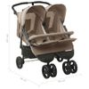 Carrito Para Gemelos De Acero Gris Taupe Vidaxl