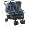 Carrito Para Gemelos De Acero Azul Marino Vidaxl