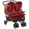 Carrito Para Gemelos De Acero Rojo Vidaxl